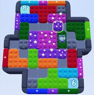 Color Block Jam уровень 1032: скриншот поля