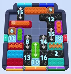 Color Block Jam Level: Screenshot des Spielfelds