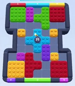 Color Block Jam Level 71: Screenshot des Spielfelds