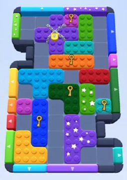 Color Block Jam Level 44: Screenshot des Spielfelds