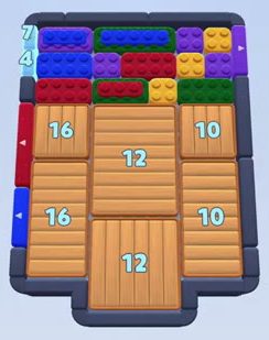 Color Block Jam Level: Screenshot des Spielfelds