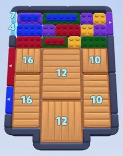 Color Block Jam fase 125: print do tabuleiro