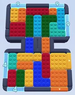 Color Block Jam Level: Screenshot des Spielfelds