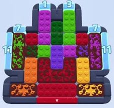Color Block Jam Level: Screenshot des Spielfelds