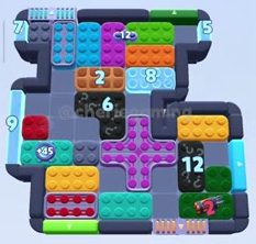 Color Block Jam Level 1025: Screenshot des Spielfelds