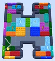 Color Block Jam Level 47: Screenshot des Spielfelds