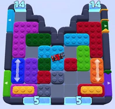 Color Block Jam Level: Screenshot des Spielfelds