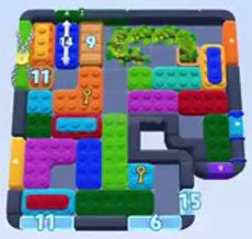 Color Block Jam Level: Screenshot des Spielfelds