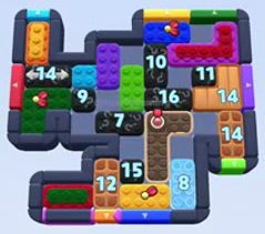 Color Block Jam nivel 1527 / 2437: captura del tablero