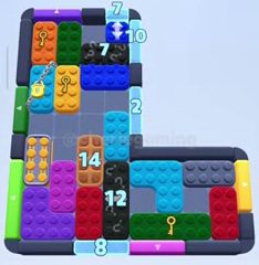 Color Block Jam level 1166: screenshot of the board