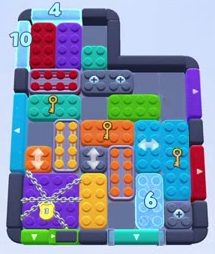 Color Block Jam level 1176: screenshot of the board