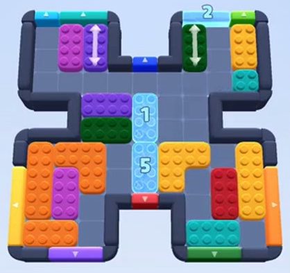 Color Block Jam Level: Screenshot des Spielfelds