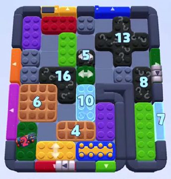 Color Block Jam Level 1307 / 1308 / 1320 / 2214: Screenshot des Spielfelds