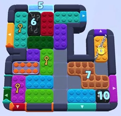 Color Block Jam Level: Screenshot des Spielfelds