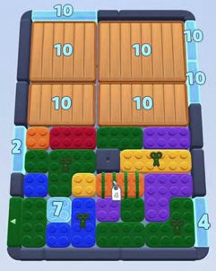 Color Block Jam Level: Screenshot des Spielfelds