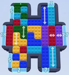 Color Block Jam уровень 223: скриншот поля