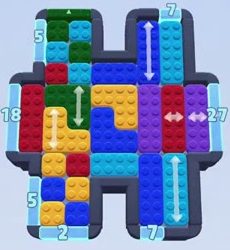 Color Block Jam Level: Screenshot des Spielfelds