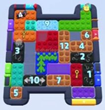 Color Block Jam Level: Screenshot des Spielfelds
