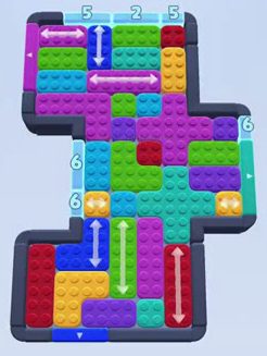 Color Block Jam Level: Screenshot des Spielfelds