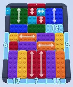 Color Block Jam Level: Screenshot des Spielfelds