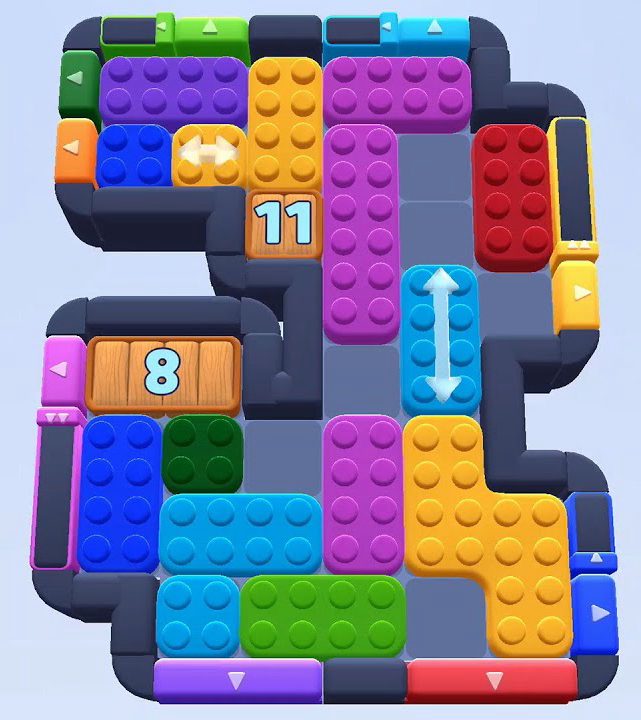 Color Block Jam Level 581: Screenshot des Spielfelds