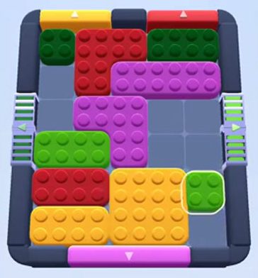 Color Block Jam Level: Screenshot des Spielfelds
