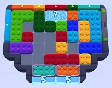 Color Block Jam Level: Screenshot des Spielfelds