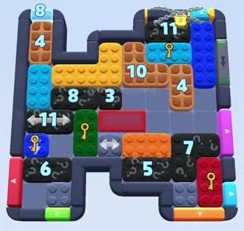 Color Block Jam Level: Screenshot des Spielfelds