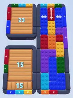 Color Block Jam Level 170: Screenshot des Spielfelds