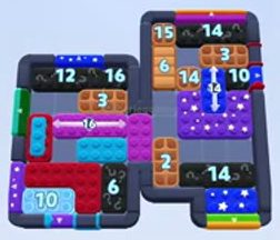 Color Block Jam Level: Screenshot des Spielfelds