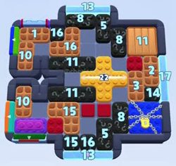 Color Block Jam Level: Screenshot des Spielfelds