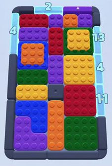 Color Block Jam Level 45: Screenshot des Spielfelds