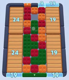 Color Block Jam Level 31: Screenshot des Spielfelds