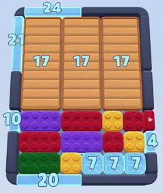 Color Block Jam Level 36: Screenshot des Spielfelds