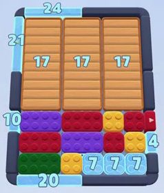 Color Block Jam Level: Screenshot des Spielfelds