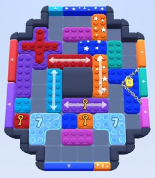 Color Block Jam Level 59: Screenshot des Spielfelds