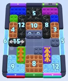 Color Block Jam Level: Screenshot des Spielfelds