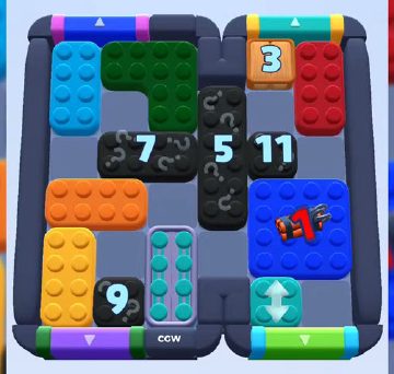 Color Block Jam fase 894 / 893 / 1796: print do tabuleiro