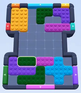 Color Block Jam Level: Screenshot des Spielfelds