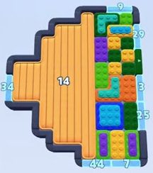 Color Block Jam Level: Screenshot des Spielfelds