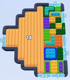 Color Block Jam Level: Screenshot des Spielfelds