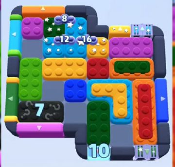 Color Block Jam level 708: screenshot of the board