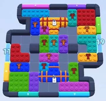 Color Block Jam level 185 / 573 / 1023 / 1696: screenshot of the board