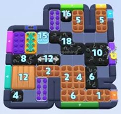 Color Block Jam Level 1539 / 2449: Screenshot des Spielfelds