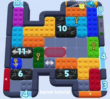 Color Block Jam level 1454 / 1451 / 1456 / 1458 / 1501: screenshot of the board