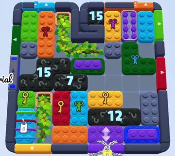 Color Block Jam level 1594 / 1596 / 1601: screenshot of the board