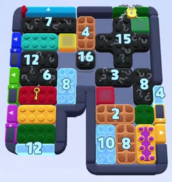 Color Block Jam level 1454 / 1455 / 2364 / 2365: screenshot of the board