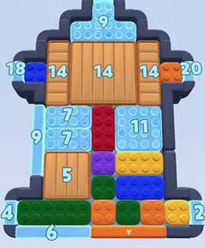 Color Block Jam Level 51: Screenshot des Spielfelds