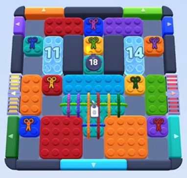 Color Block Jam Level 90 / 478 / 878 / 1484: Screenshot des Spielfelds