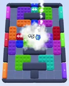 Color Block Jam Level 75: Screenshot des Spielfelds